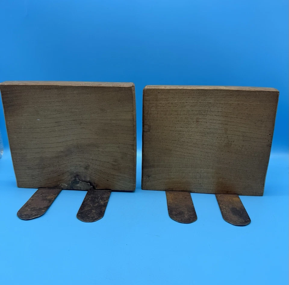 Pair Handmade Wood And Ceramic Ocean Themed Book Ends - Image 4 of 4