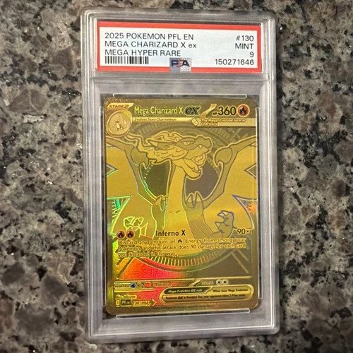2025 POKEMON PFL EN-PHANTASMAL FLAMES MEGA HYPER RARE MEGA CHARIZARD X EX PSA 9