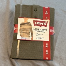 Levi's Boys Soft Waffle Thermal Henley Long Sleeve Tee Size M 8 NWT