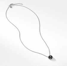 David Yurman Petite Chatelaine Necklace Sterling Silver with Black Onyx