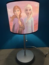 FROZEN 2 Stick Table Lamp w Pull Chain Disney Idea Nuova ❄️ Elsa & Anna 15 in.