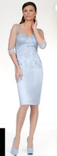 Irresistible Mother Of Bride Blue Beaded Tulle Cocktail Dress Ladies Day Size 10