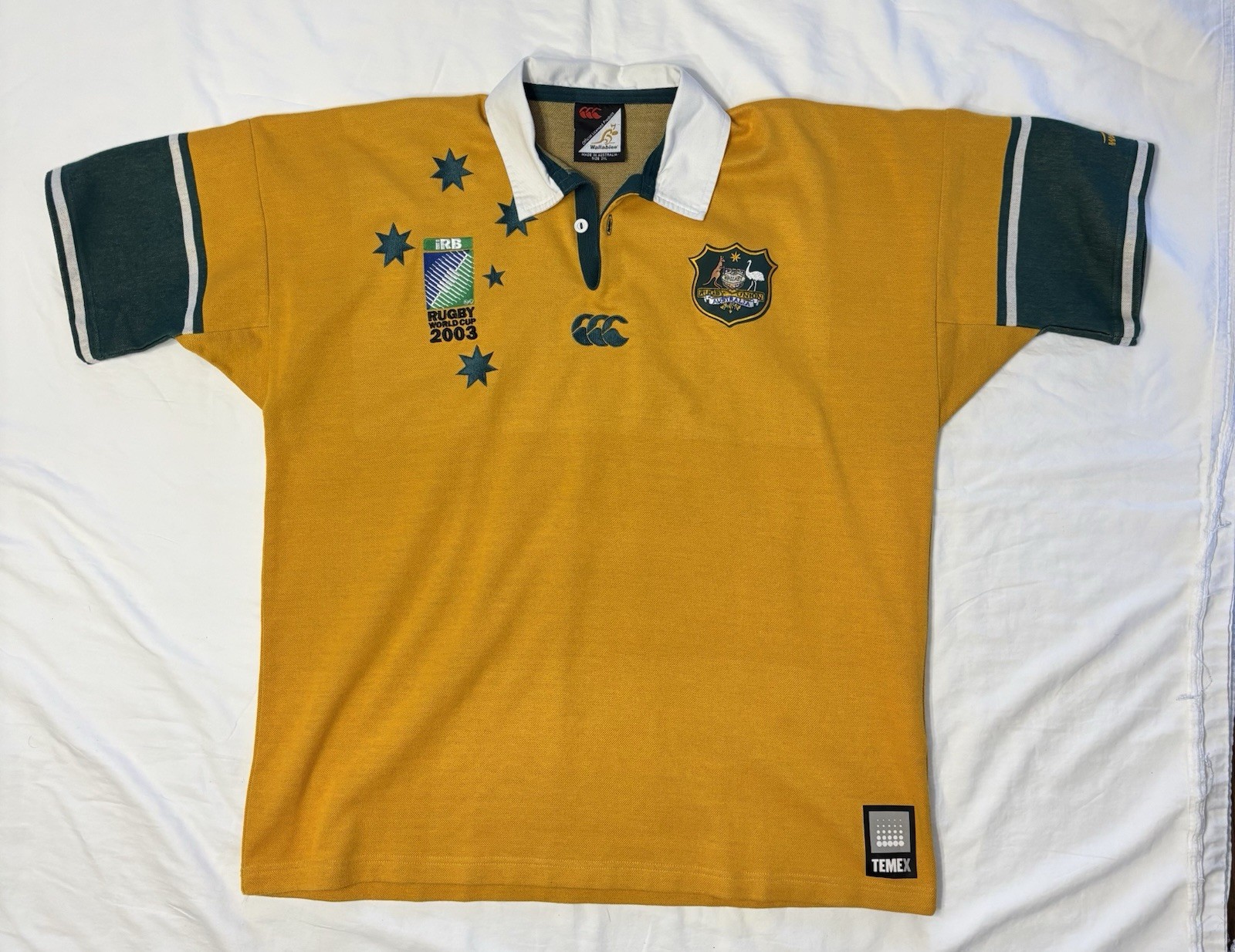 2003 Canterbury Ccc Australia Wallabies Rugby World Cup Men’s Jersey Sz 2Xl