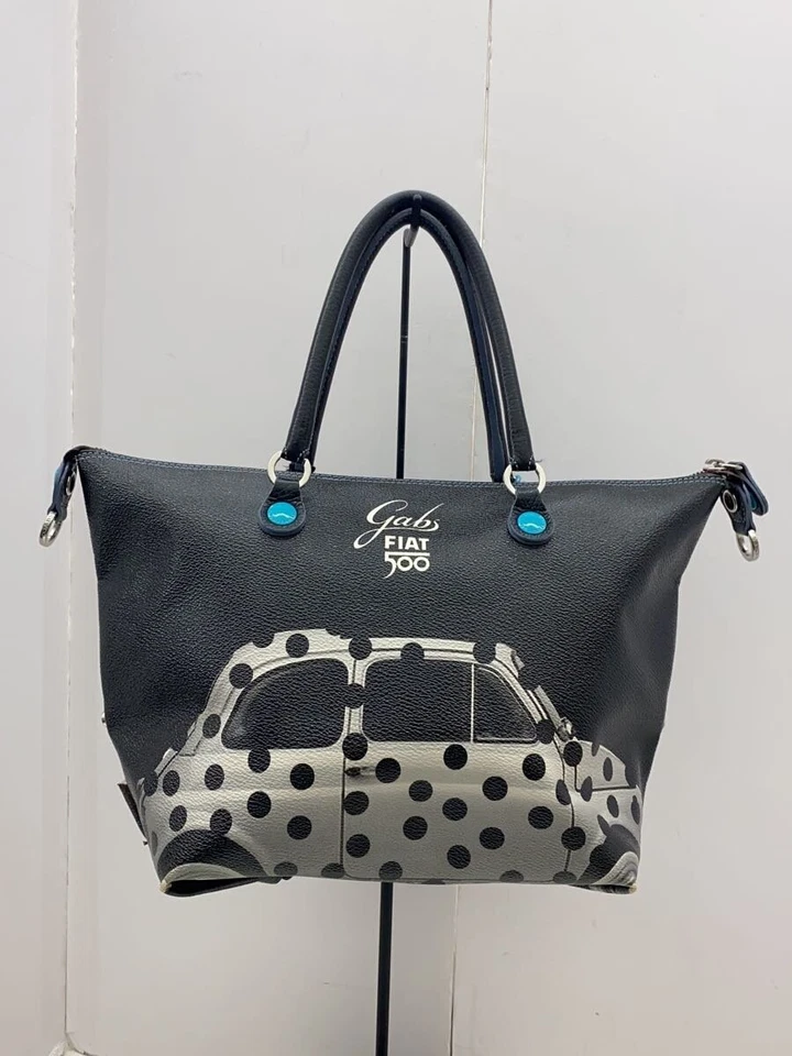 Gabs Fiat Tote Bag 3-Way Convertible Pvc Black/Blue Designer Handbag Shoulder - Image 3 of 4