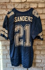 Vintage 90s Wilson NFL Deion Sanders Dallas Cowboys Jersey Blue Size XL Football