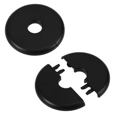 2pcs Wall Split Flange, Self-Adhesive Escutcheon 2.76x2.76x0.24in, Black