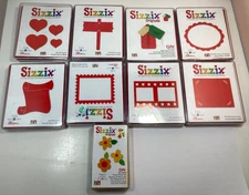 9 Provo Craft Sizzix Originals Die Lot Cuts Flower Power Tags Frame Most Are New