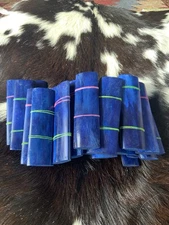 Camel Bone Knife Scales, Knife Making, 5” X 1 1/2”, Dark Blue, No Fillers (RB)