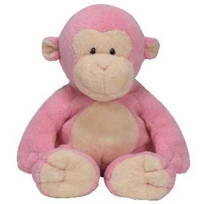 Ty Pluffies Pink Dangles Monkey Plush 2006 Sewn Eyes Soft Toy Baby