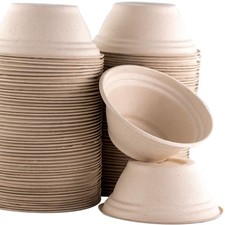 Vet-Grade Biodegradable Disposable Tan Kraft Pet Bowls Bulk 250 Pk 8 Oz/1 Cup...