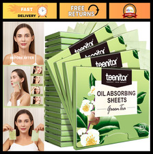 2400 Oil Blotting Sheets for Oily Skin - Green Tea Absorbent Face Wipes, 10cmx7c