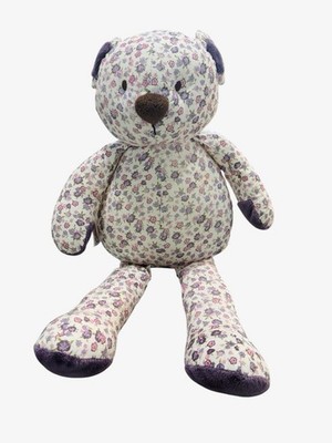 HTF Cocalo Purple Teddy Bear Stuffed Plush Floral Plush 16in