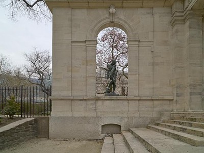 Portico sculpture at the Rodin Museum, , an art museum in Philadelphia