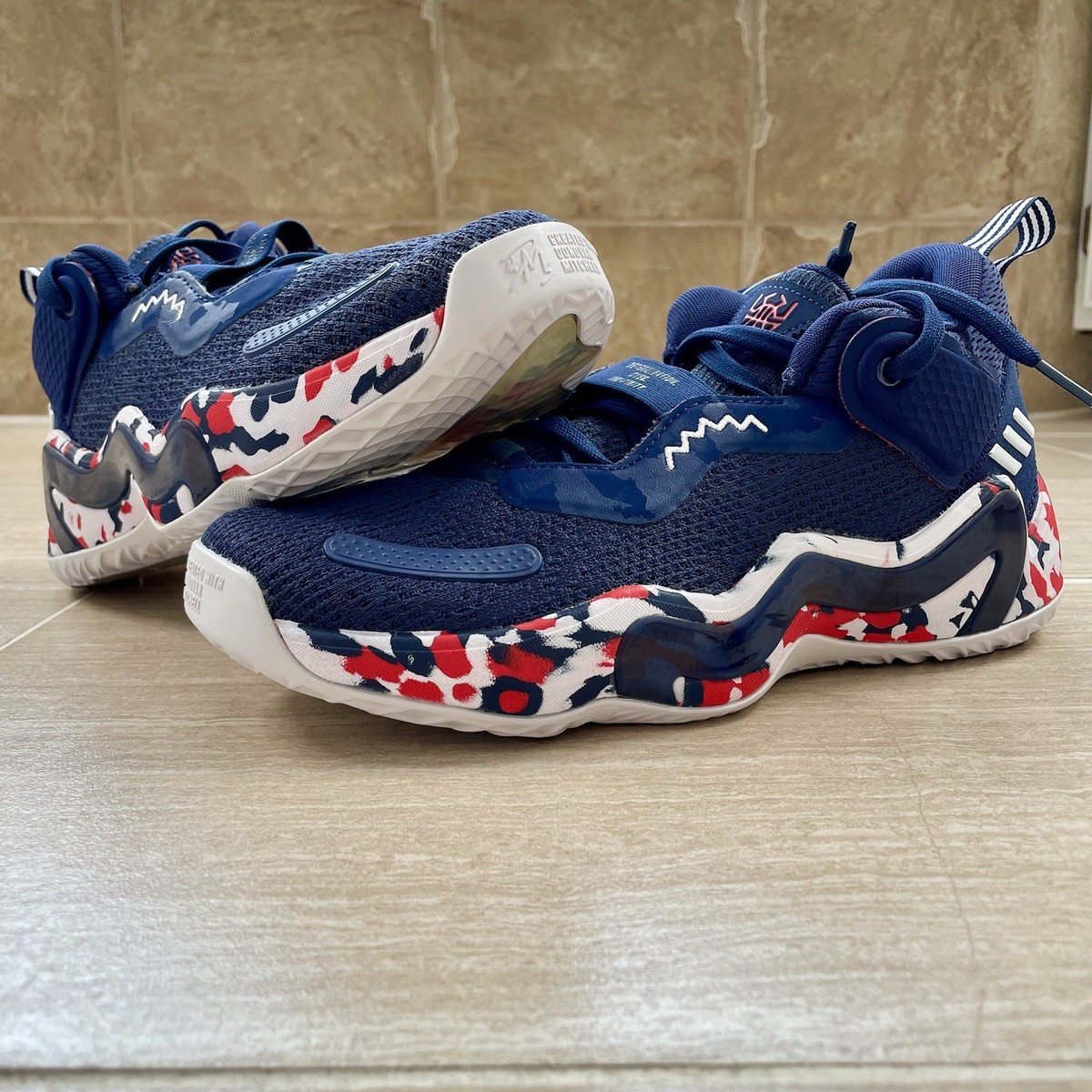 Men's Size 8 Adidas D.O.N. Issue #3 Team USA Basketball Shoes Red
