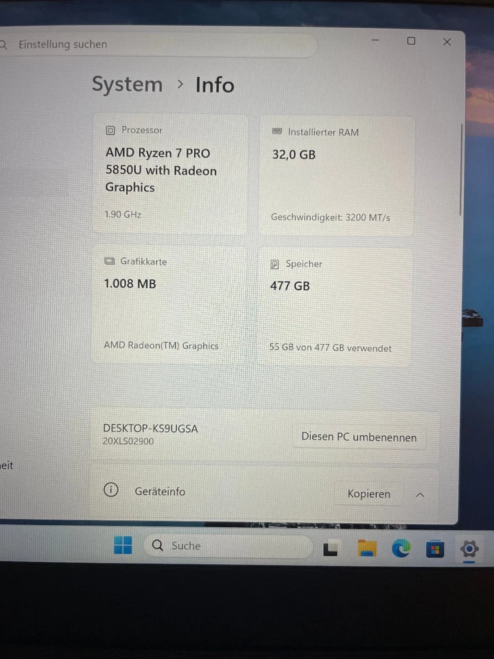 Lenovo ThinkPad T14 G2 · Ryzen 7 PRO 5850U · 32GB · 512GB, Foto 3 von 5