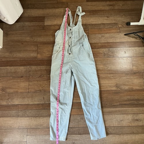 80s VINTAGE Lee Denim Jumpsuit Women's Size 11/12 USA Made Strap Overalls #41619