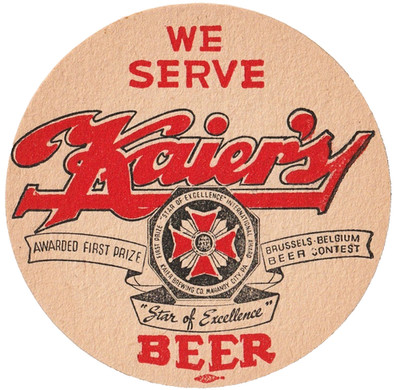 Chas D Kaier Co Beer Coaster Mahanoy City PA