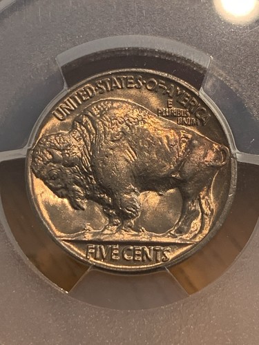 1930 Buffalo Nickel PCGS MS65 ~ Great Luster~Beautiful Roll Toning Red/Gold! - Picture 8 of 11