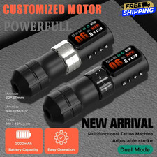 2025 New Adjustable 7 Stroke 2.3-4.5mm Wireless Tattoo Machine Pen Battery PMU