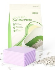Enhanced Zeolite Cat Litter Pellets 7lbs  Cat Pee Pads 10 Count - Refill for...