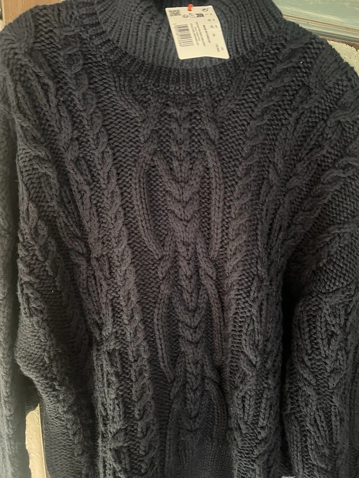 New Genuine Superdry Jumper Size L/14,navy blue roll neck,chunky - Image 2 of 3