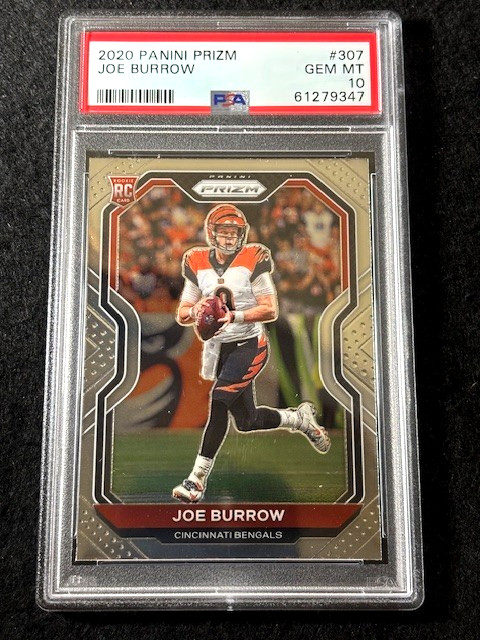 2020 Panini Prizm Joe Burrow RC Rookie Card #307 PSA 10 GEM MT Bengals