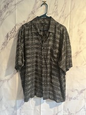 VTG 90S MANHATTAN ABSTRACT PRINT BUTTON DOWN SHIRT MENS LARGE MADE IN KOREA