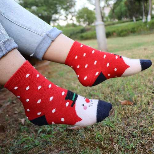 5er-Pack Damen Vintage Winter weich warm dick kalt gestrickt Wolle Crew Socken, Multicolo - Bild 6 von 12