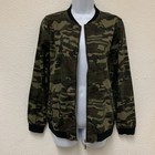 Camouflage Bomber Jacket, Women’s Size S - XS Front Zip And Pockets 100% Cotton