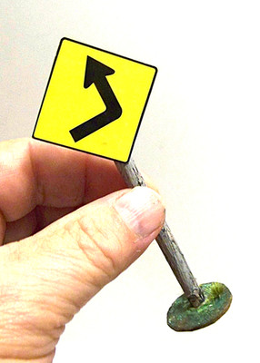 1/24 Scale Street & Highway Signs Series - Sharp Turn - Carefully Crafted