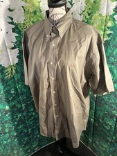 Ralph Lauren Blake Large Brown Short Sleeve Button Up Shirt 100 Cotton Logo