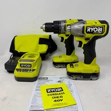 RYOBI 18V One+ HP Brushless (PBLCK02K 2 Tool Como Kit W/ (2) 2Ah Batt & Charger