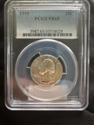 1955 Proof Washington Quarter. PCGS PR65. Free Shipping