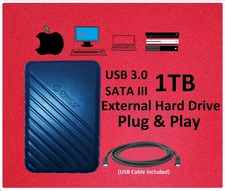 External Hard Drive  1TB USB 3.0 HDD PC, Mac, Laptop,Ps4 Xbox One 2.5" Portable