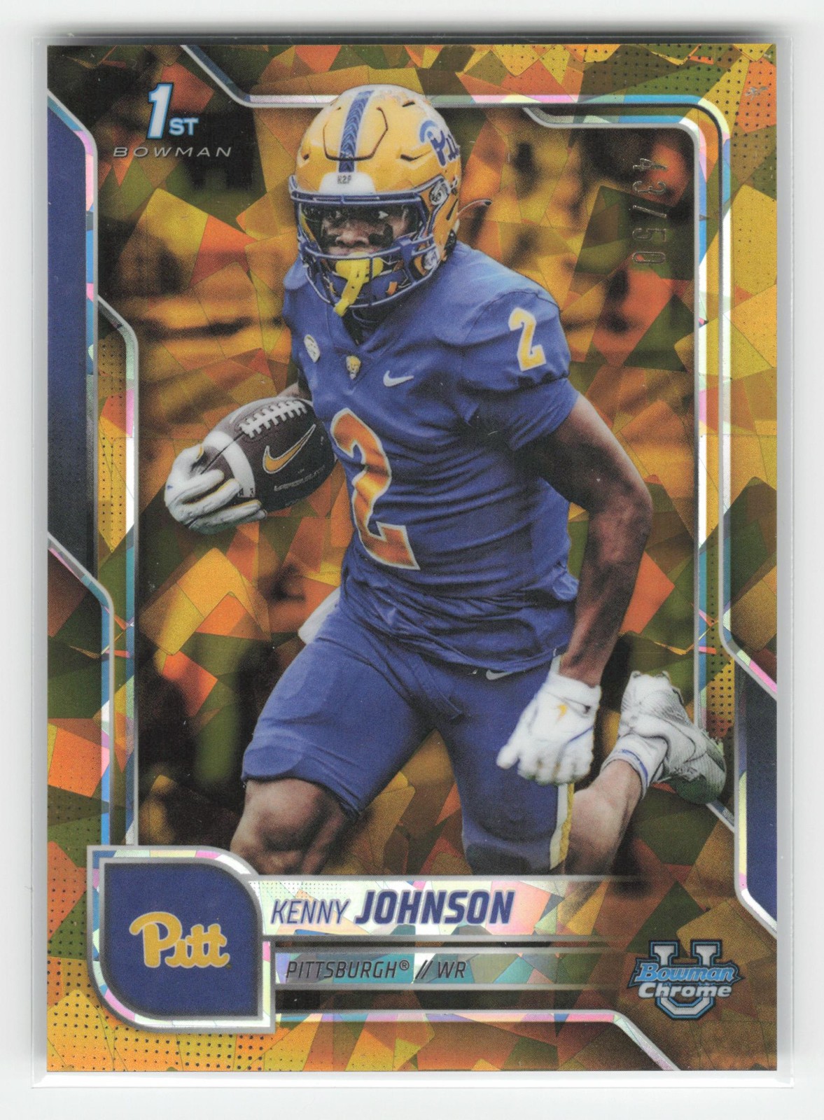 Kenny Johnson 2025 Bowman University Chrome Sapphire #87 Gold Sapphire #/50