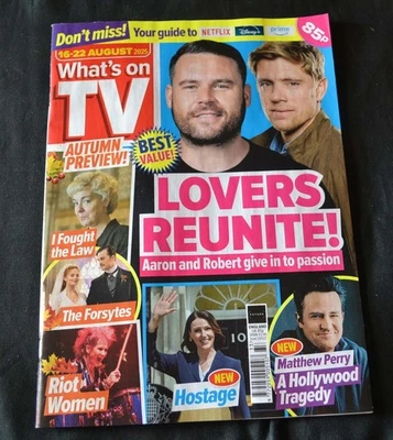UK What's On TV Magazine 16/08/25 August 1th 2025 Aaron Robert Emmerdale - Image 1 of 4
