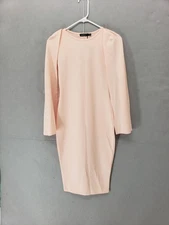 Boohoo Dress Women 0 Petite Pink Long Sleeve Slit Pencil Bodycon Work Party