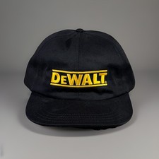 Vintage Dewalt Hat Cap Snapback Mechanic Tools Black Yellow Made In USA