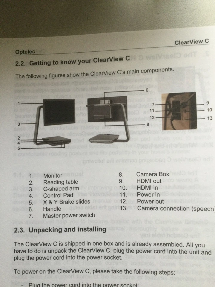 Optelec ClearView C One 22"HD Color CCTV  - Image 2 of 4