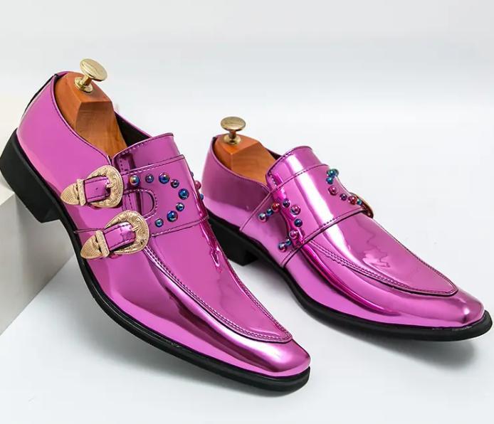 SAOLA Scarpe Chelsea da uomo inglesi a punta eleganti business fibbia slip on oversize calde