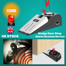 2 Home Security Wedge Door Stop Alarm System Device Intruder Alert Detection