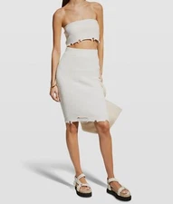 $158 SER.O.YA Women's Ivory Knit Grace Distressed Detachable Knit Dress Size S