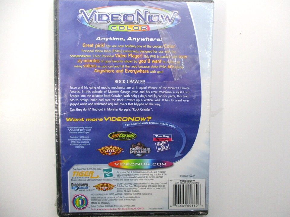 VideoNow Color Discovery Channel Monster Garage Rock Crawler (2004, DVD ...