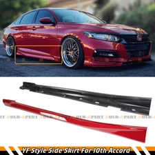 For 18-22 Honda Accord San Marino Red Yofer Addon Side Skirt Extensions Splitter