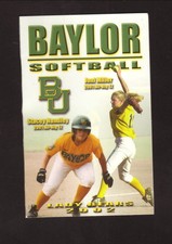 2002 Baylor Bears Softball Pocket Schedule Big 12 Conference