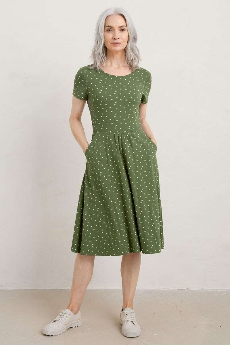 Seasalt Women's Dress green April Short Sleeve Dress Regular