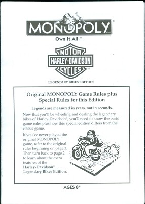 2007 Monopoly Harley-Davidson Legendary Bikes Replacement Game