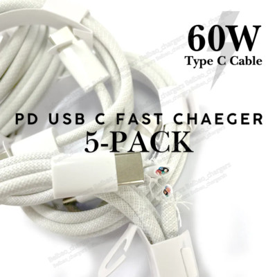 5X Lot USB-C TypeC Charger Cable Charging Cord For iPhone 15/16 PRO MAX 60w FAST