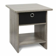 Mainstays 1 Drawer Night Stand With Cube Storage True Black Oak Finish For Sale Online Ebay