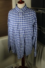 Chaps Mens Shirt 36/37 17-17.5 Classic Fit Oxford Button down Blue Pocket